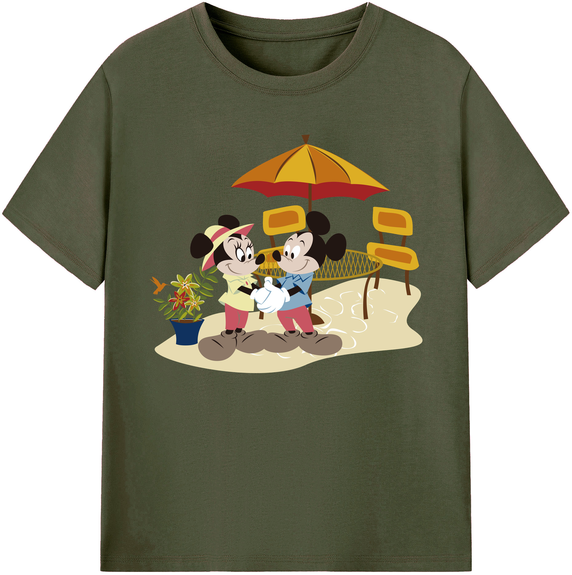 ミッキーマウス Mickey Mouse 綿100％ メンズ半袖Tシャツ｜肌触りやわらか＆通気性